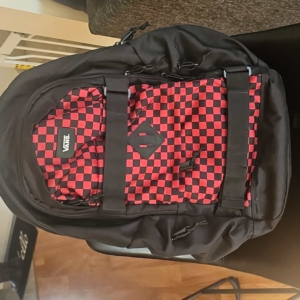 Vans Black and Red Checkered Skatepack